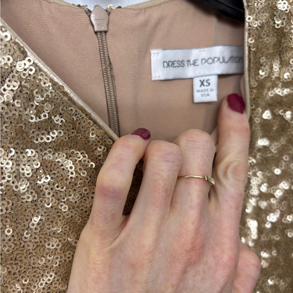 Gold sequin Dress the Population cocktail dress - Picture 5 of 8